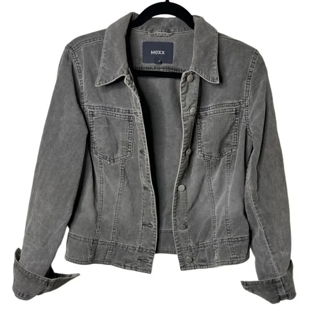 Mexx Corduroy Button Up Jacket Grey Size Small